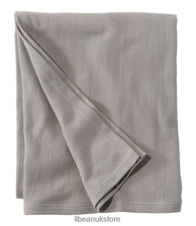 Bedding L.L.Bean Organic Cotton Blanket Frost Gray Unisex 0VRR666823
