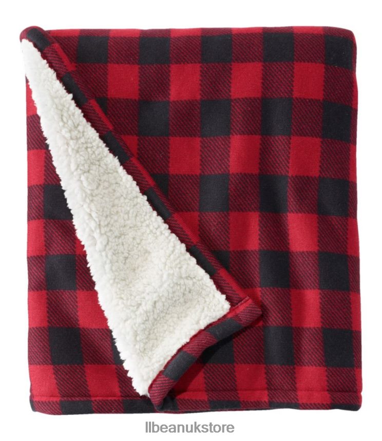 Bedding L.L.Bean Sweater Fleece Throw Red/Charcoal Unisex 0VRR665601