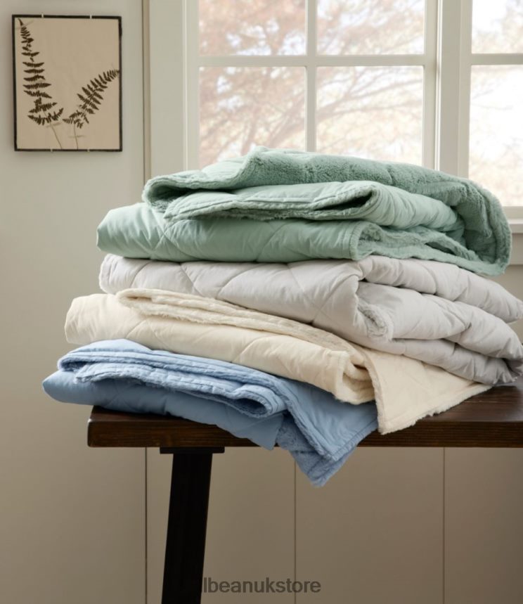 Bedding L.L.Bean Ultraplush PrimaLoft Throw Cream Unisex 0VRR664515