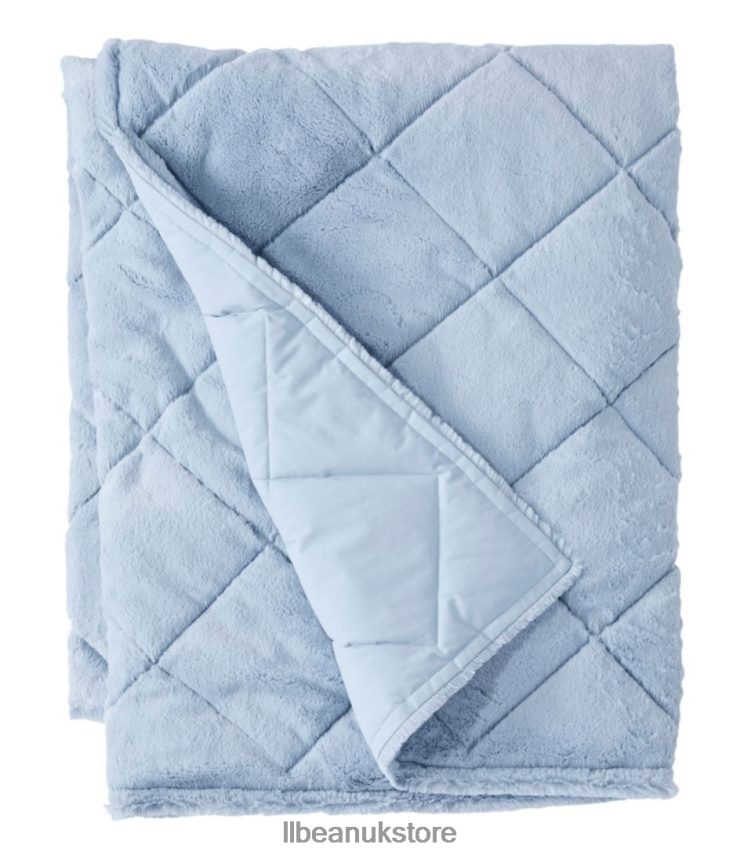 Bedding L.L.Bean Ultraplush PrimaLoft Throw Foggy Blue Unisex 0VRR665633