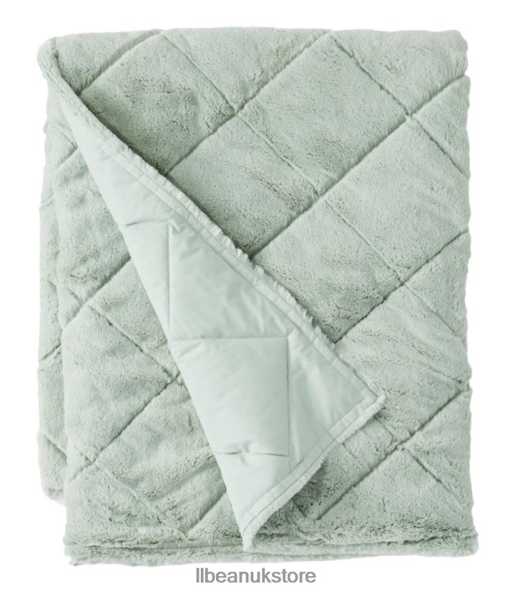 Bedding L.L.Bean Ultraplush PrimaLoft Throw Silver Sage Unisex 0VRR662762