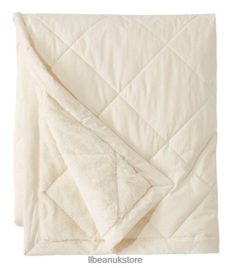 Bedding L.L.Bean Ultraplush Primaloft Blanket Cream Unisex 0VRR664459
