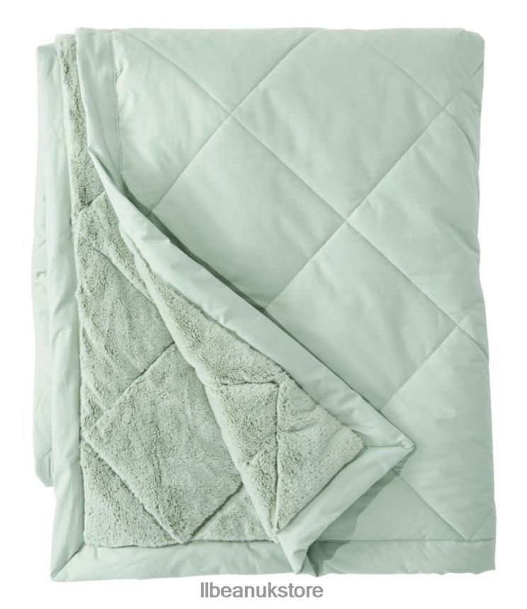 Bedding L.L.Bean Ultraplush Primaloft Blanket Silver Sage Unisex 0VRR662667