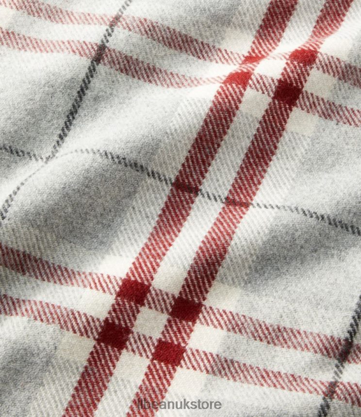 Bedding L.L.Bean Washable Wool Blanket Plaid Dark Gray Heather Unisex 0VRR662525