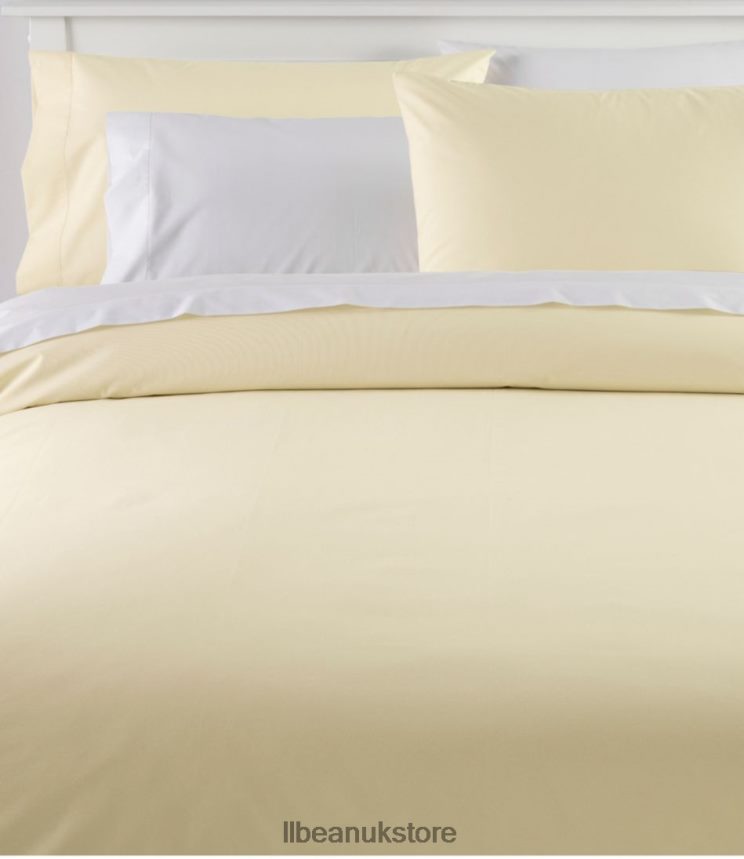 Bedding L.L.Bean 280-Thread-Count Pima Cotton Percale Comforter Cover Collection Cream Unisex 0VRR667130