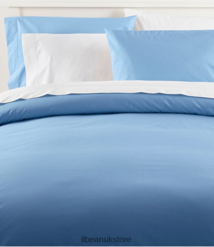 Bedding L.L.Bean 280-Thread-Count Pima Cotton Percale Comforter Cover Collection Mid-Blue Unisex 0VRR666804