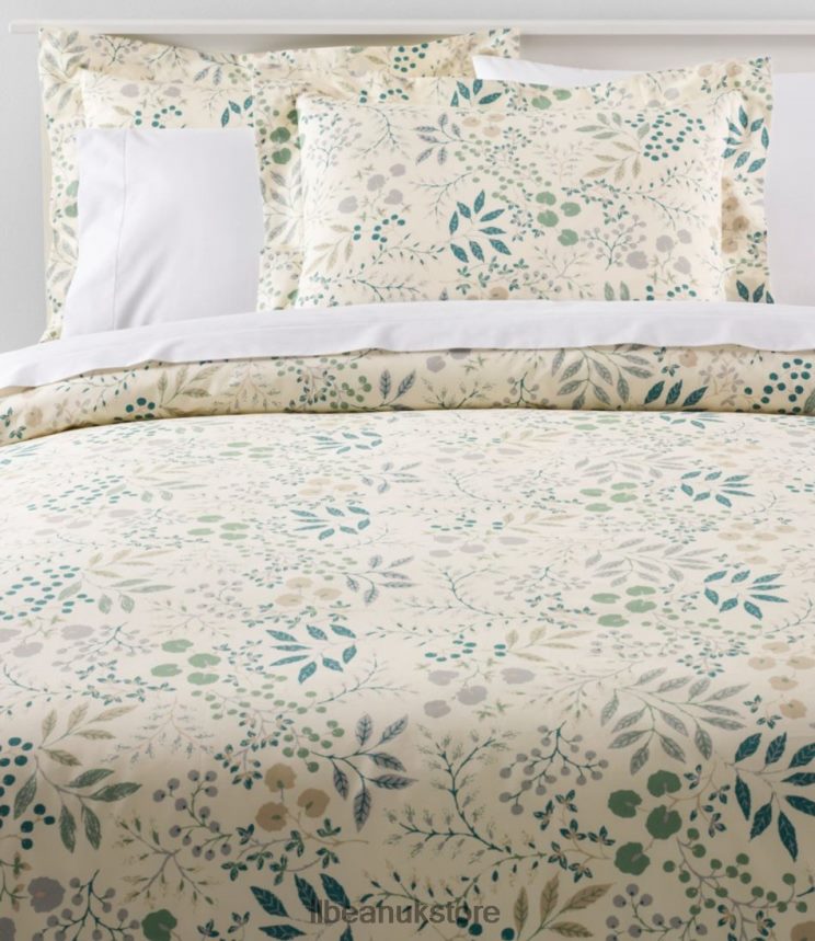 Bedding L.L.Bean 280-Thread-Count Pima Cotton Percale Comforter Cover Collection Print Cream/Floral Unisex 0VRR662916