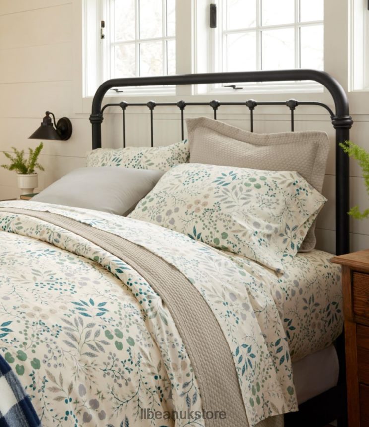 Bedding L.L.Bean 280-Thread-Count Pima Cotton Percale Comforter Cover Collection Print Cream/Floral Unisex 0VRR662916