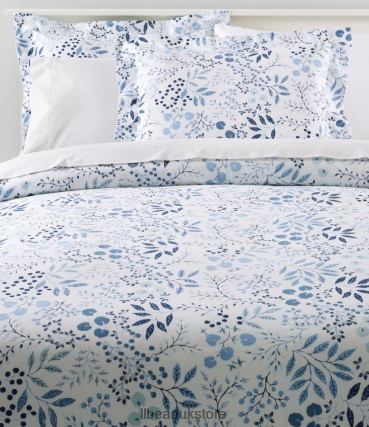 Bedding L.L.Bean 280-Thread-Count Pima Cotton Percale Comforter Cover Collection Print White/Floral Unisex 0VRR664559