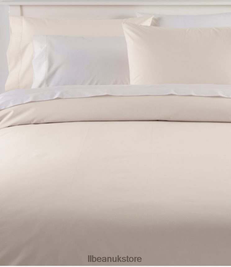 Bedding L.L.Bean 280-Thread-Count Pima Cotton Percale Comforter Cover Collection Silver Sand Unisex 0VRR666288