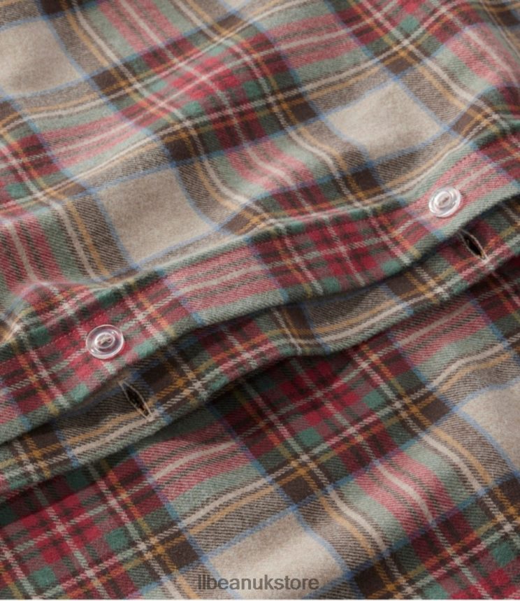 Bedding L.L.Bean Heritage Chamois Flannel Comforter Cover Collection Plaid Gray Heather Plaid Unisex 0VRR664508