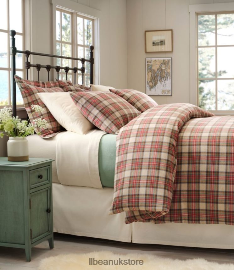 Bedding L.L.Bean Heritage Chamois Flannel Comforter Cover Collection Plaid Gray Heather Plaid Unisex 0VRR664508