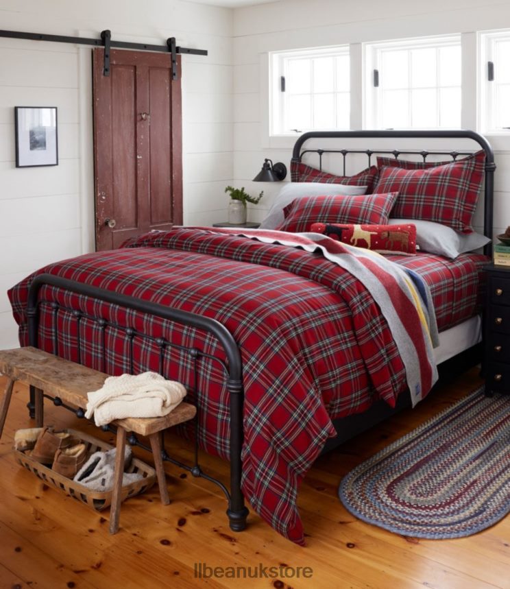 Bedding L.L.Bean Heritage Chamois Flannel Comforter Cover Collection Plaid Royal Stewart Tartan Unisex 0VRR667163