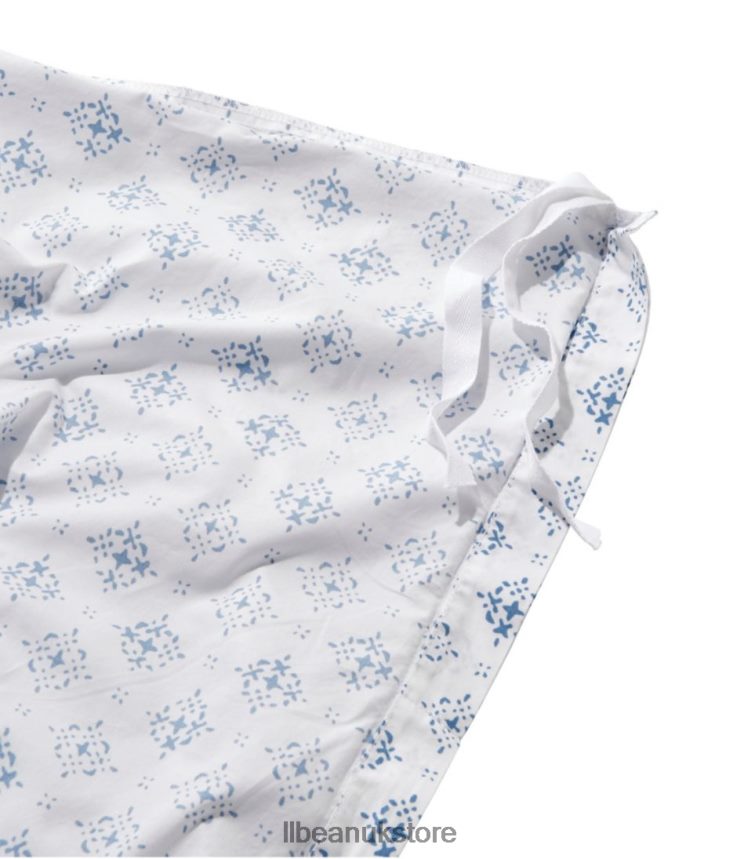 Bedding L.L.Bean Premium Egyptian Percale Comforter Cover Collection Print Soft Blue Unisex 0VRR662789