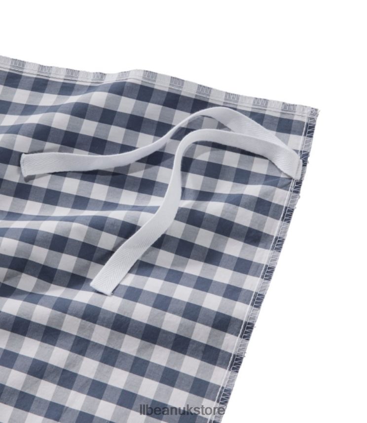 Bedding L.L.Bean Sunwashed Percale Comforter Cover Gingham Check Vintage Indigo Unisex 0VRR662927