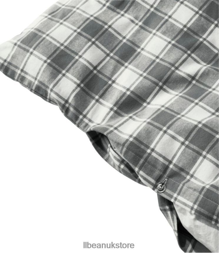 Bedding L.L.Bean Ultrasoft Comfort Flannel Comforter Cover Collection Check Charcoal Heather/Bone Unisex 0VRR662705