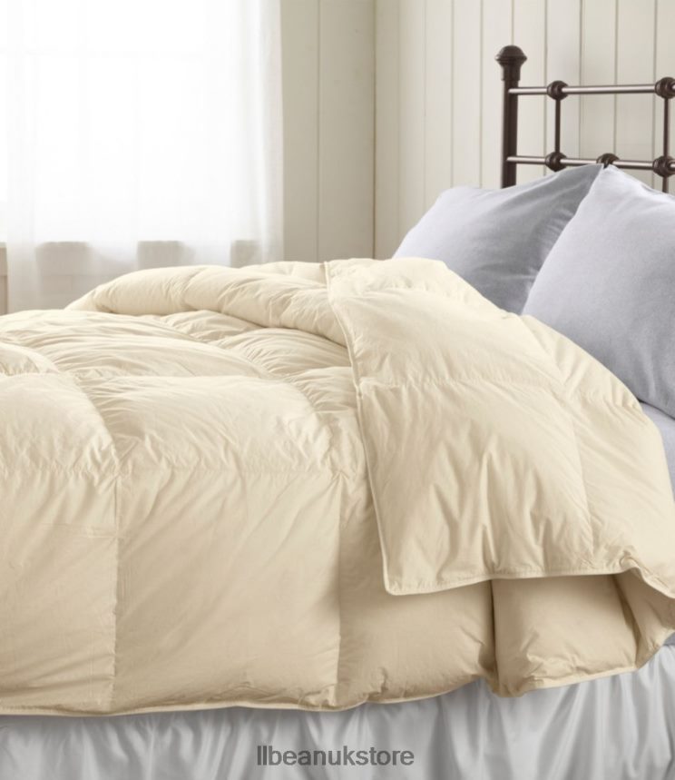 Bedding L.L.Bean Baffle-Box Stitch Goose Down Comforter Cream Unisex 0VRR662780