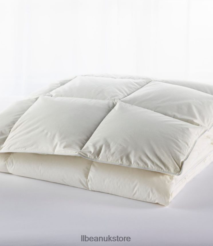 Bedding L.L.Bean Box-Stitch Goose Down Comforter Cream Unisex 0VRR662833
