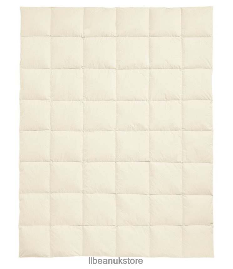 Bedding L.L.Bean Box-Stitch Goose Down Comforter Cream Unisex 0VRR662833