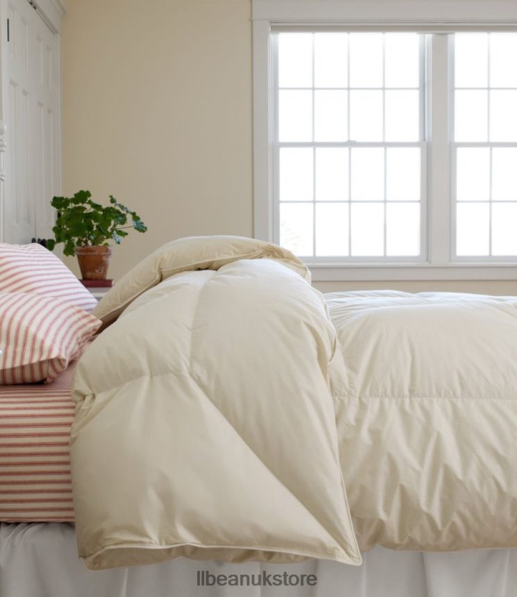 Bedding L.L.Bean Permabaffle Box Goose Down Comforter Cream Unisex 0VRR662770