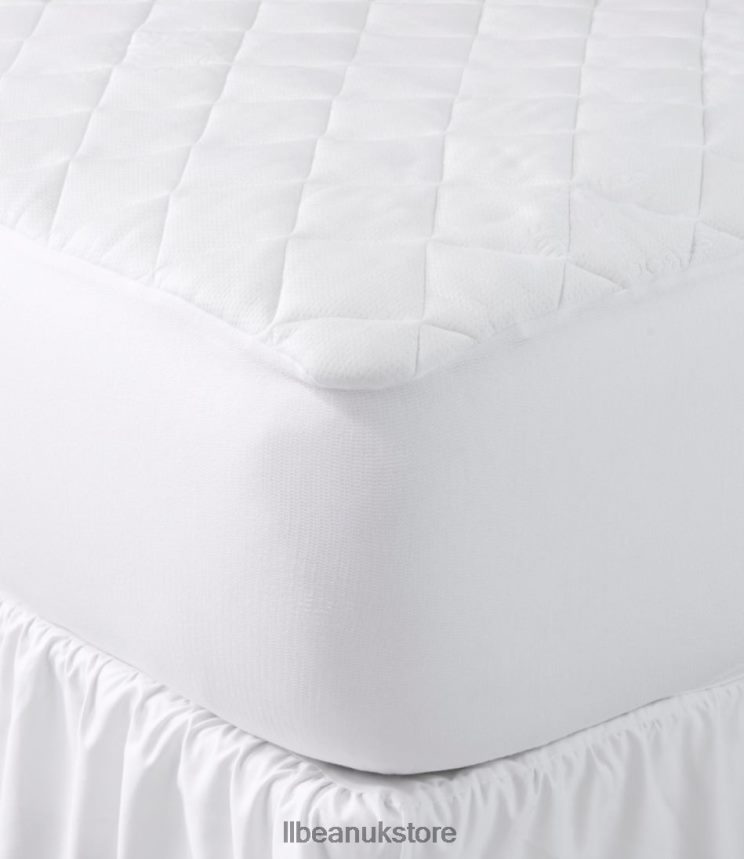 Bedding L.L.Bean Knit Top Waterproof Mattress Pad White Unisex 0VRR662657