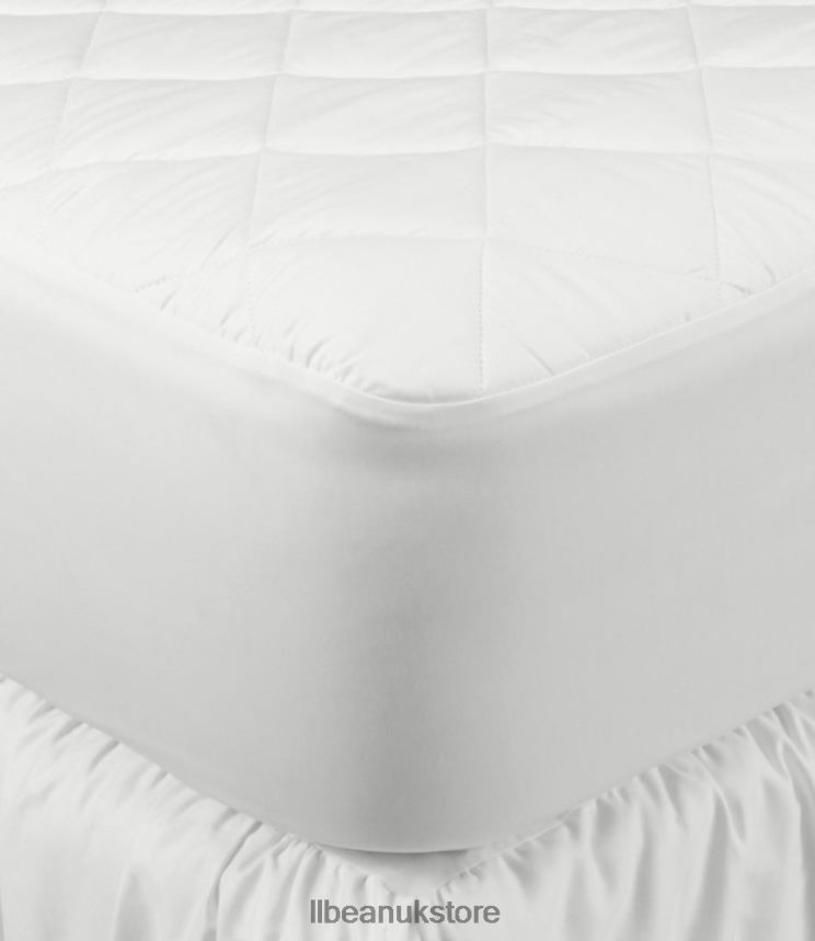 Bedding L.L.Bean Quilted Waterproof Mattress Pad White Unisex 0VRR662918