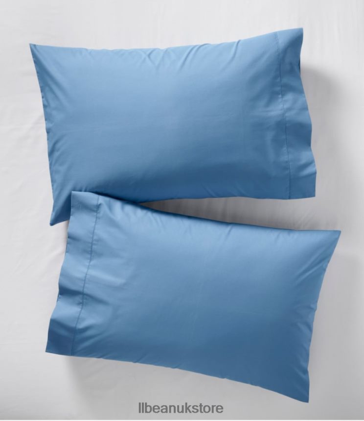 Bedding L.L.Bean 280-Thread-Count Pima Cotton Percale Pillowcases Set of Two Mid-Blue Unisex 0VRR666785