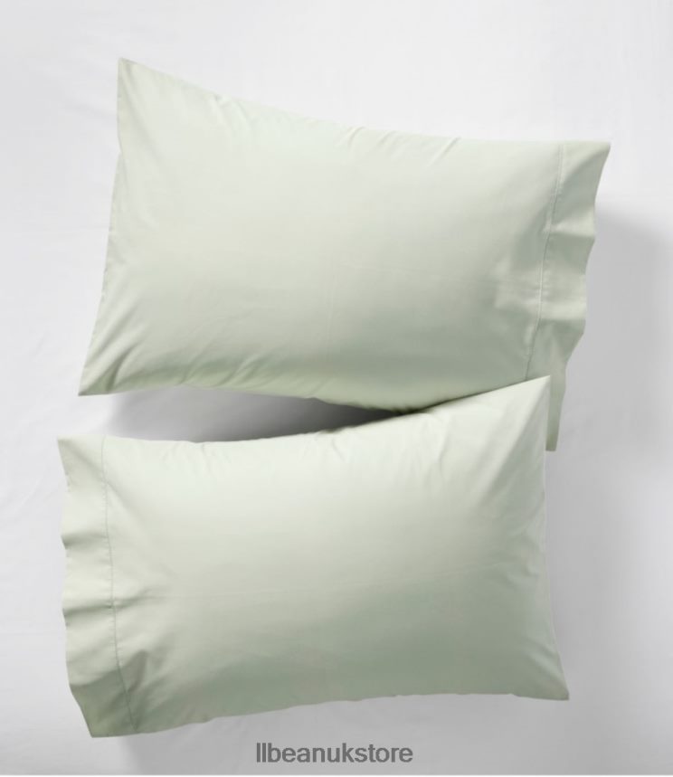 Bedding L.L.Bean 280-Thread-Count Pima Cotton Percale Pillowcases Set of Two Pastel Mint Unisex 0VRR662462