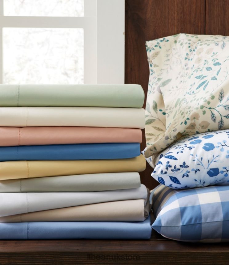 Bedding L.L.Bean 280-Thread-Count Pima Cotton Percale Pillowcases Set of Two Silver Sand Unisex 0VRR666264