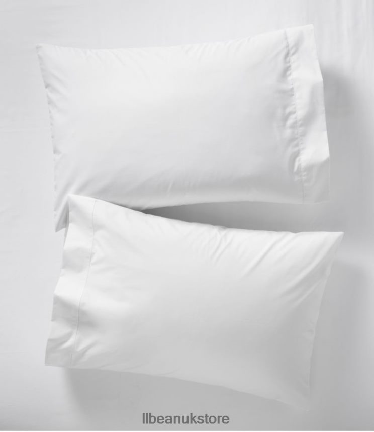 Bedding L.L.Bean 280-Thread-Count Pima Cotton Percale Pillowcases Set of Two White Unisex 0VRR667113