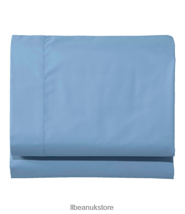 Bedding L.L.Bean 280-Thread-Count Pima Cotton Percale Sheet Fitted Mid-Blue Unisex 0VRR666786