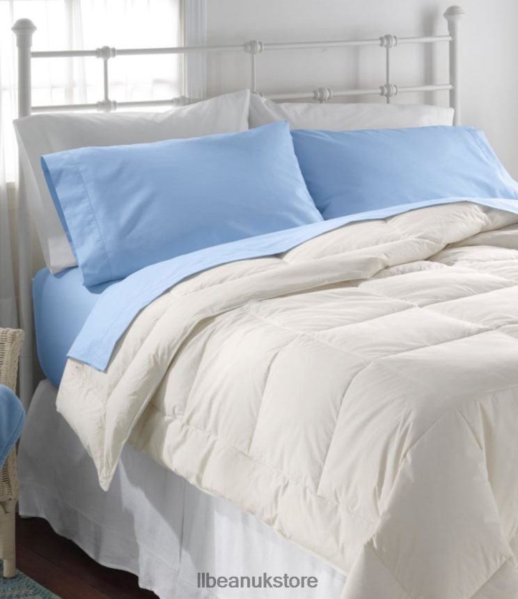 Bedding L.L.Bean 280-Thread-Count Pima Cotton Percale Sheet Fitted Mid-Blue Unisex 0VRR666786