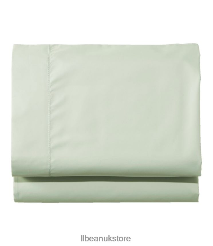 Bedding L.L.Bean 280-Thread-Count Pima Cotton Percale Sheet Fitted Pastel Mint Unisex 0VRR662463