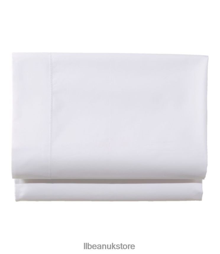Bedding L.L.Bean 280-Thread-Count Pima Cotton Percale Sheet Fitted White Unisex 0VRR667114