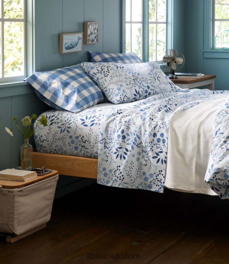 Bedding L.L.Bean 280-Thread-Count Pima Cotton Pillowcases Check Set of Two White/Vapor Gray Unisex 0VRR662673