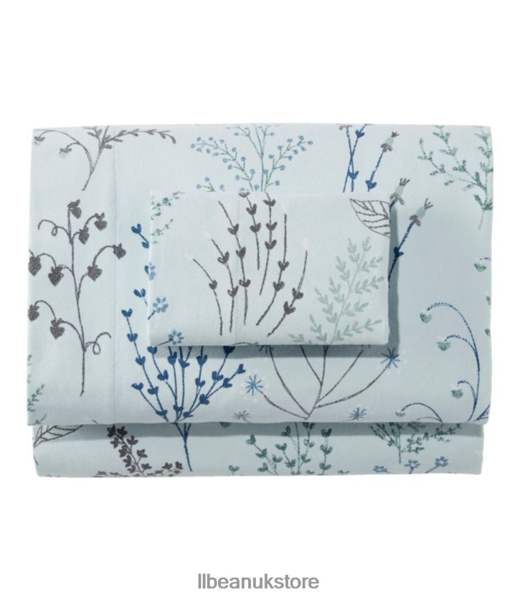 Bedding L.L.Bean Botanical Floral Flannel Sheet Collection Botanical Floral Blue Unisex 0VRR662656