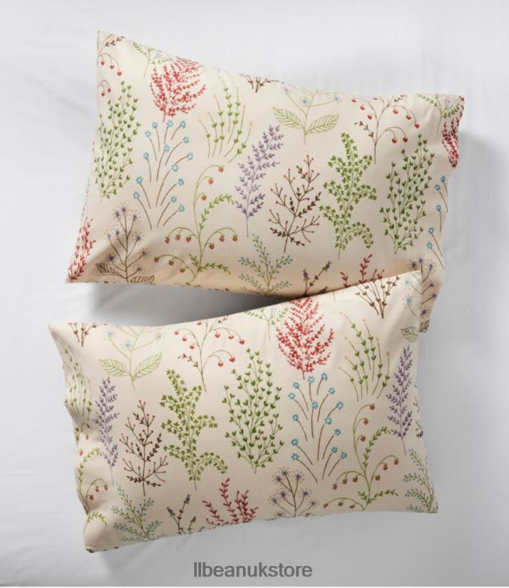 Bedding L.L.Bean Botanical Floral Flannel Sheet Collection Botanical Floral Blue Unisex 0VRR662656