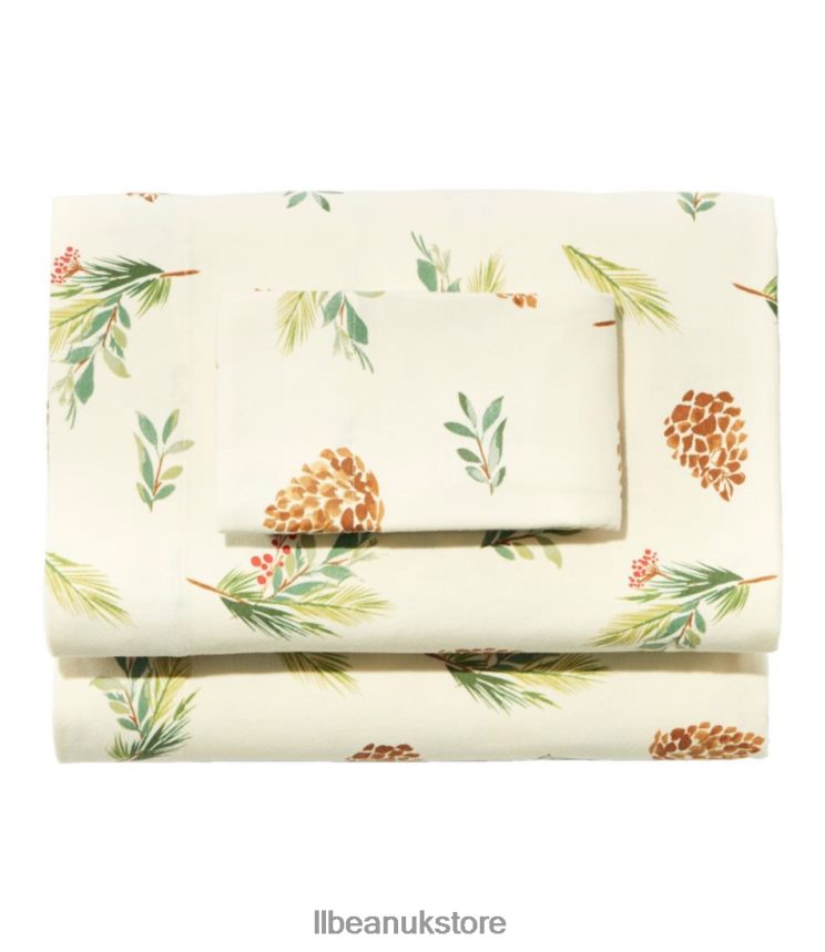 Bedding L.L.Bean Flannel Sheet Collection Evergreen Unisex 0VRR662545