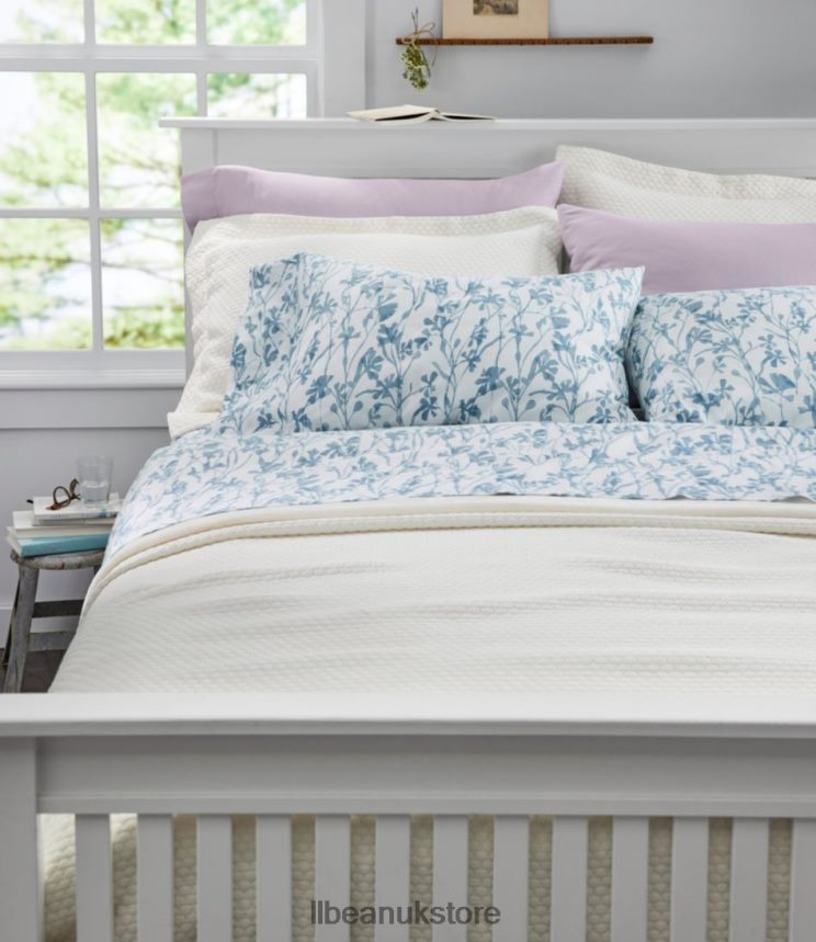 Bedding L.L.Bean Garment Washed Sateen Sheet Collection Seaside Blue Unisex 0VRR665612