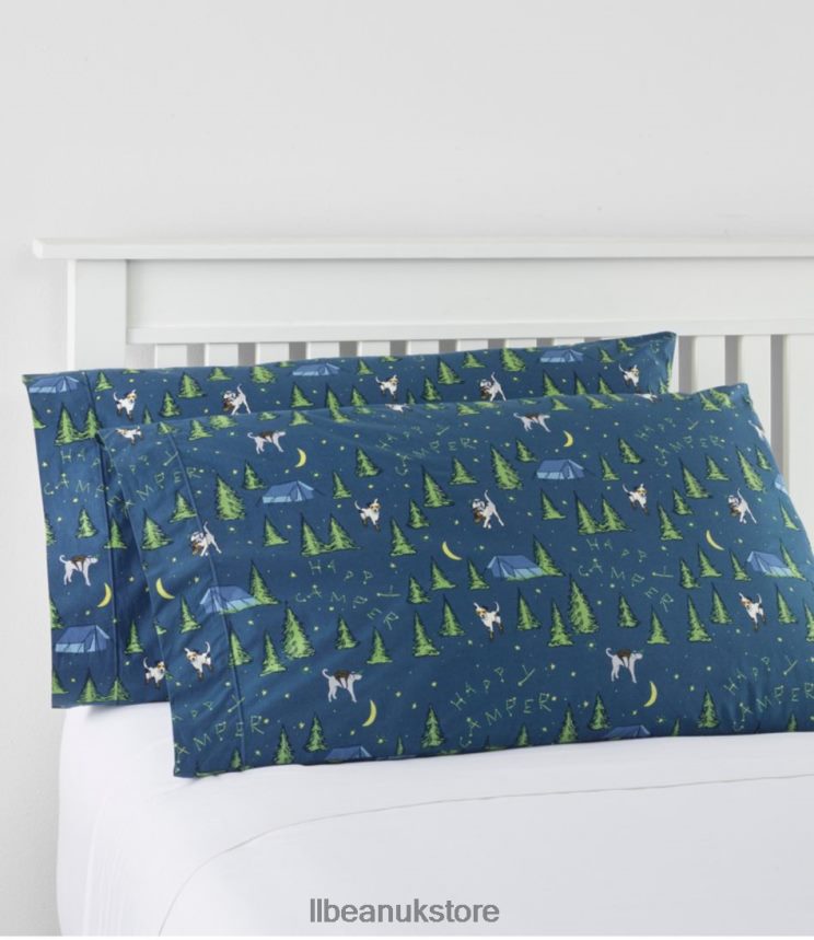 Bedding L.L.Bean Happy Camper Percale Sheet Set Bright Mariner Unisex 0VRR662521