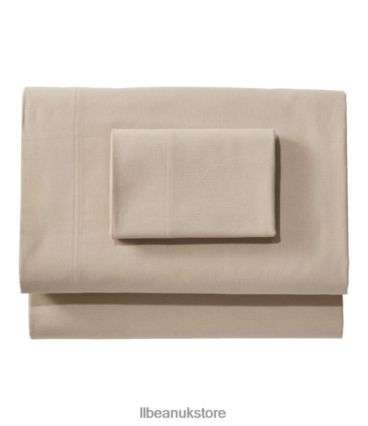 Bedding L.L.Bean Organic Flannel Sheet Collection Shell Khaki Unisex 0VRR666368