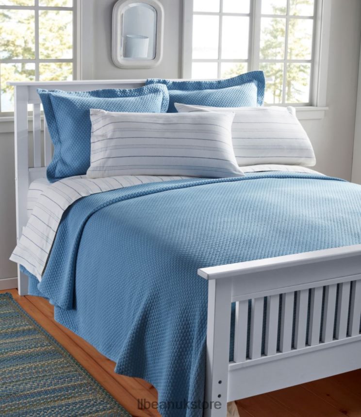 Bedding L.L.Bean Organic Flannel Sheet Collection Stripe Sea Salt Unisex 0VRR662774