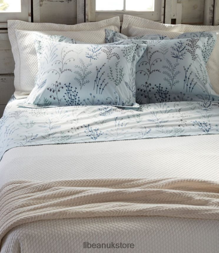 Bedding L.L.Bean Percale Sheet Collection Botanical Floral Unisex 0VRR662457