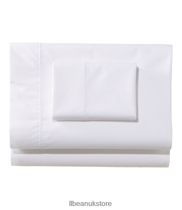 Bedding L.L.Bean Premium Egyptian Percale Sheet Collection White Unisex 0VRR665497