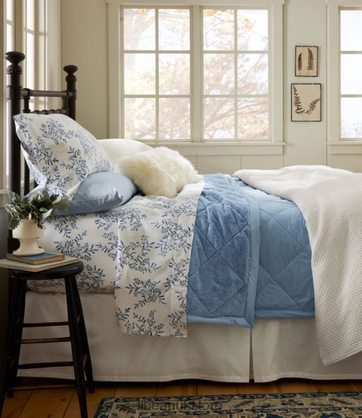 Bedding L.L.Bean Premium Supima Flannel Sheet Collection Print Bluegrass Botanical Unisex 0VRR664484