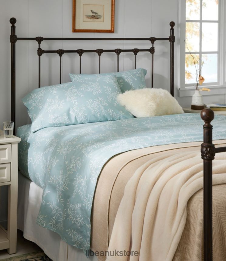 Bedding L.L.Bean Premium Supima Flannel Sheet Collection Print Deep Blue Botanical Unisex 0VRR662702