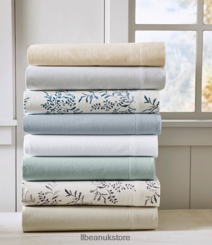 Bedding L.L.Bean Premium Supima Flannel Sheet Collection Sandbar Unisex 0VRR664353