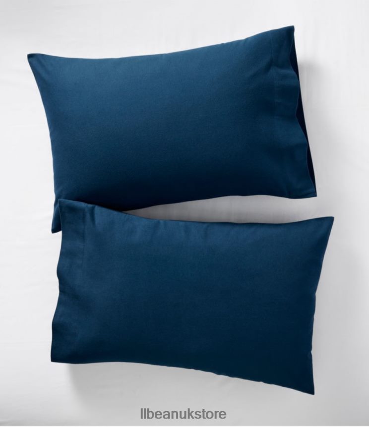 Bedding L.L.Bean Ultrasoft Comfort Flannel Pillowcases Set of Two Mariner Blue Unisex 0VRR664392