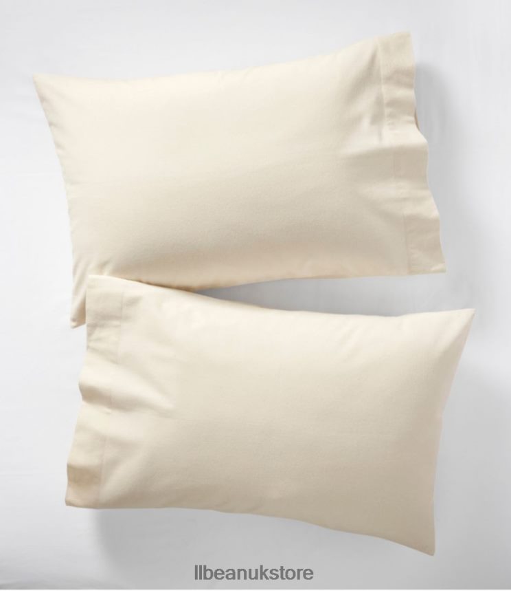 Bedding L.L.Bean Ultrasoft Comfort Flannel Pillowcases Set of Two Natural Unisex 0VRR667263