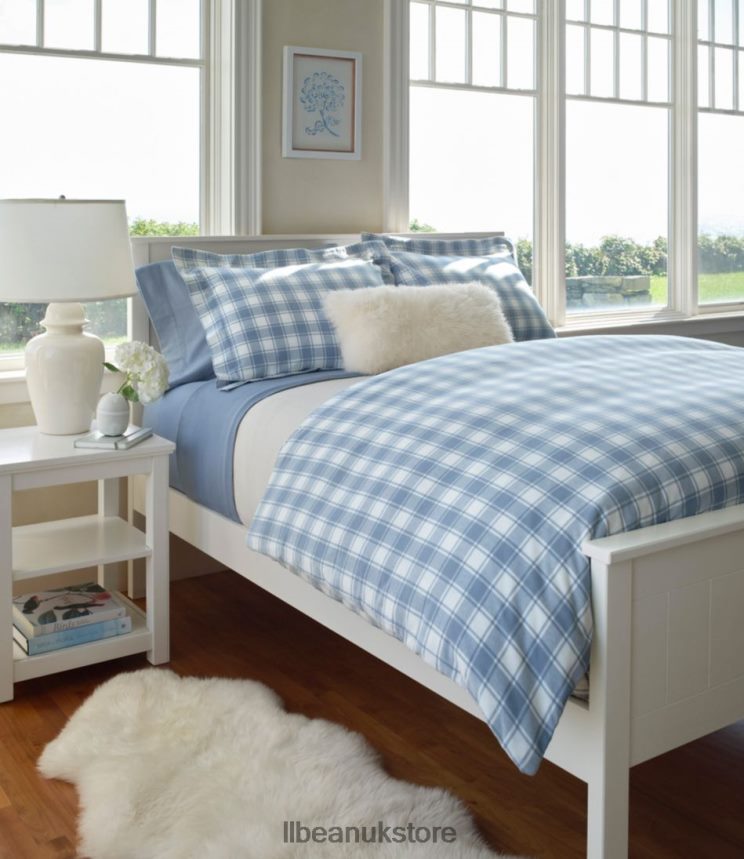 Bedding L.L.Bean Ultrasoft Comfort Flannel Sheet Set Mariner Blue Unisex 0VRR662467